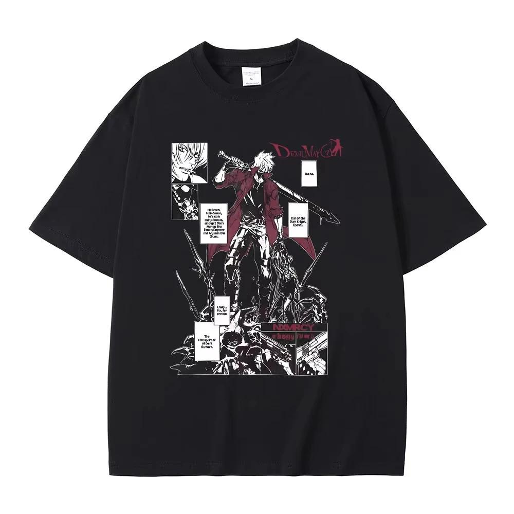 Hip Hop Cotton Game Vergil Dmc Oversize TShirt Devil May Cry for Men Women Tops Streetwear Summer Tee Game Enthusiast Fan Shirt