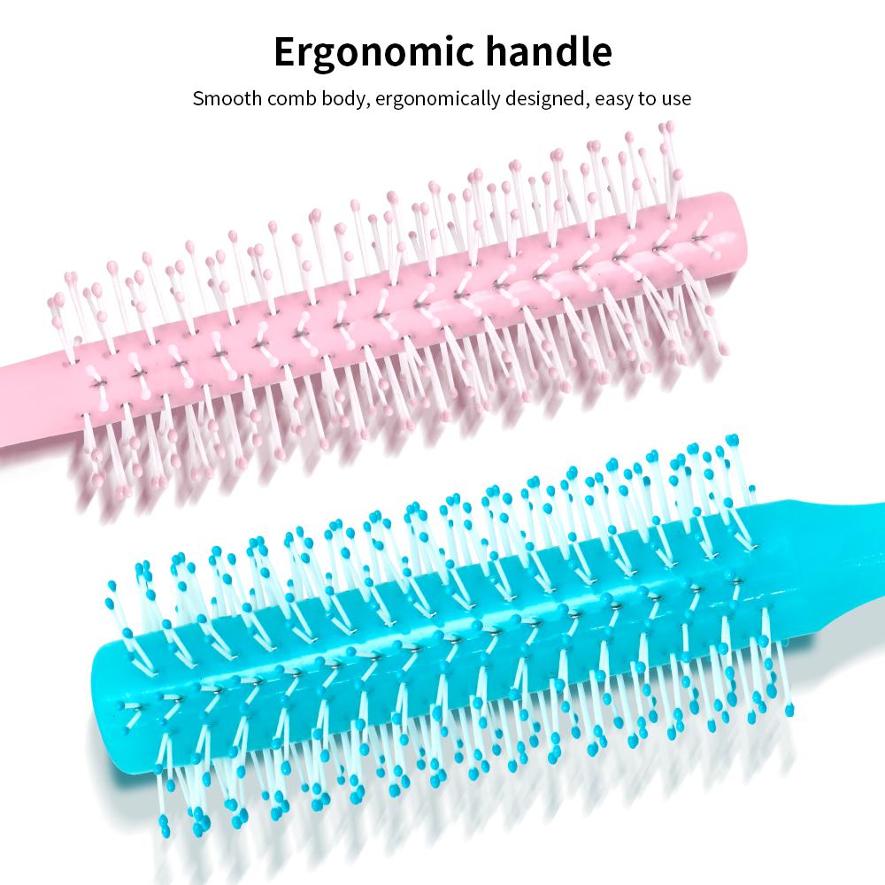 1Pcs Nylon Spiral Professional Plastic Round Brush Salon Barber Anti-Static Comb Massager Hairbrush Dressing Salon Barber Combs