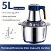 5L Stainless Steel Electric Meat Chopper High Speed Multifunctional Kitchen Food Processor Vegetable Fruit Garlic Grinder