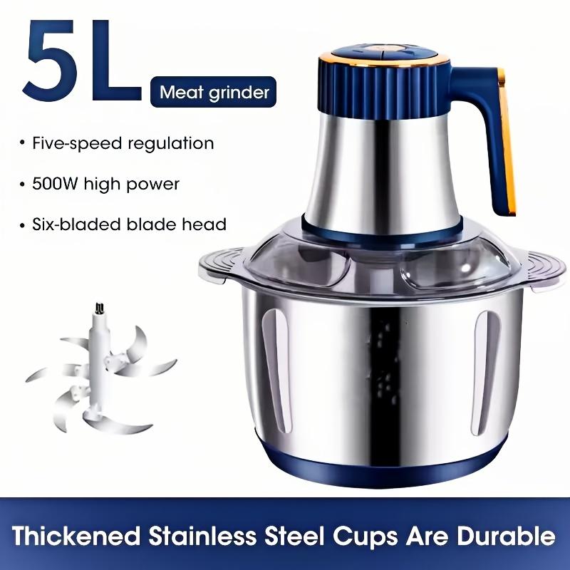 5L Stainless Steel Electric Meat Chopper High Speed Multifunctional Kitchen Food Processor Vegetable Fruit Garlic Grinder EU Plug