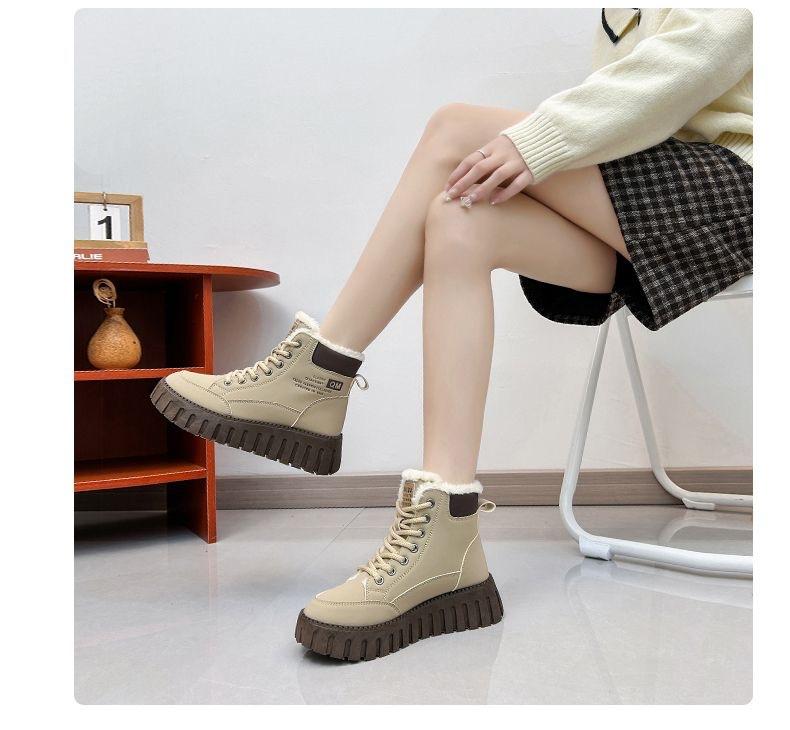 Cotton shoes women's velvet warm genuine flat bottom 2025 autumn and winter new leather soft sole women's shoes wear-resistant KT2509