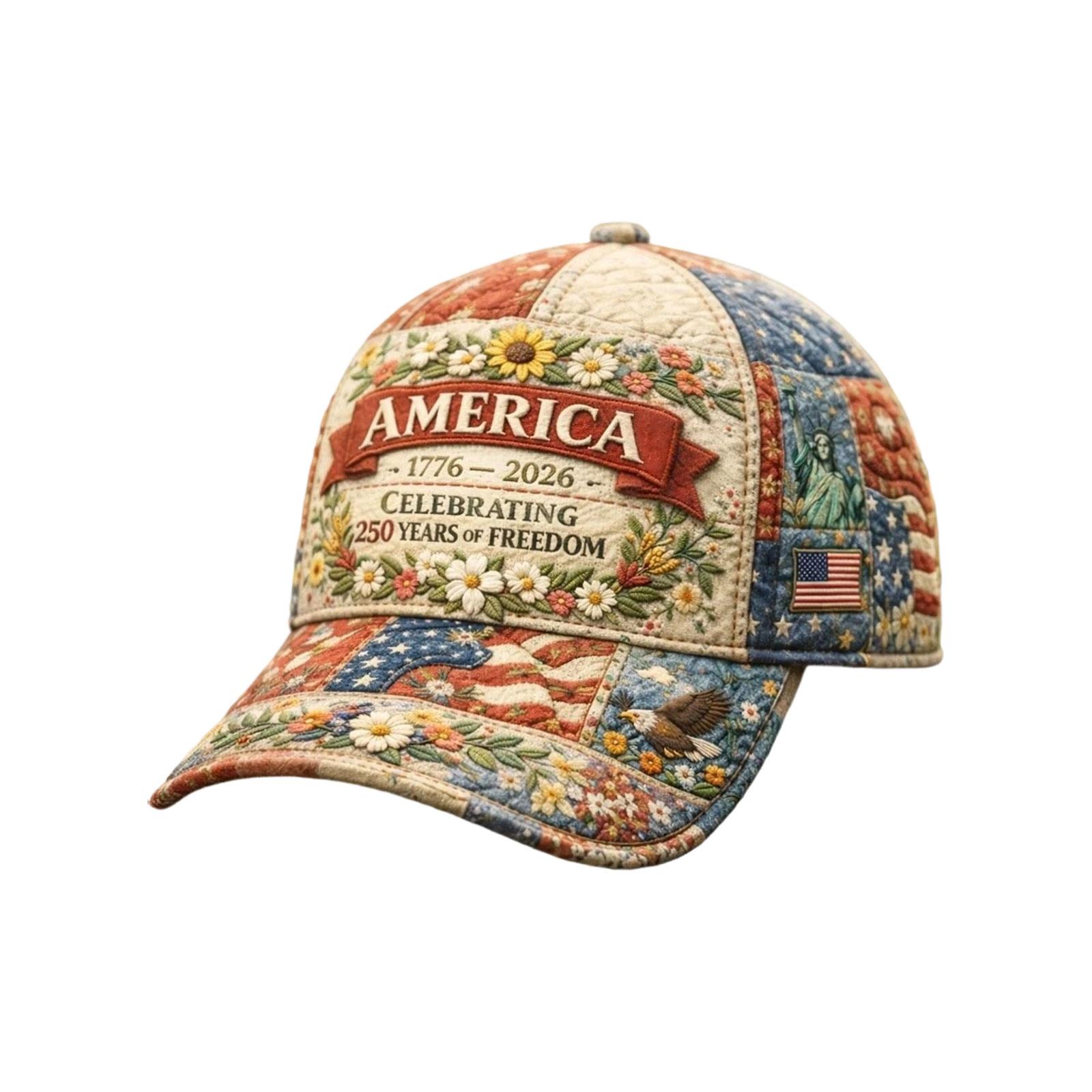

Anniversary Independence 3D Digital Printed Baseball Hat Men s Retro Flower Sunshade Tongue Hat One Size