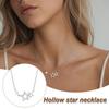 Inlaid Zircon Clavicle Chain Silver Choker Necklaces Fashion Accessory Star Pendant  Women Jewelry