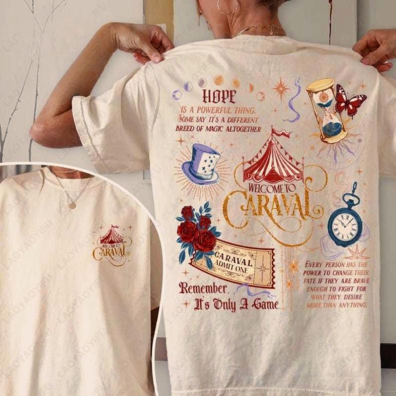 Caraval Series Crewneck Cotton Tshirt Remember Its Only Game Twosided Printed Tees Legendary Stephanie Garber Bookish Shirt