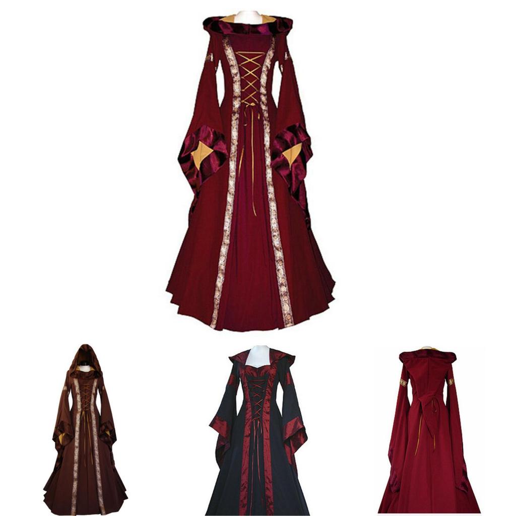 Elegant Vintage Masquerade Party Dress Women's Gothic Medieval Costume
