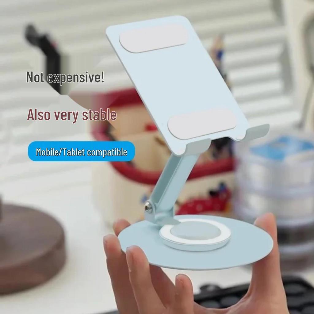 Xiaohongshu Metal Phone Holder: Colorful, Foldable, Rotatable Desktop Tablet Stand with Custom Logo