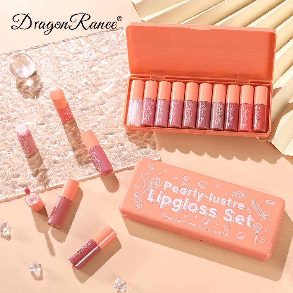 Dragon Ranee 10 Orange Water -light Lip Glaze Red Suits Moisturizing Lip Fossil Dye Lip Fluid Cute Set