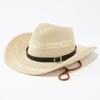 Western Cowboy Hat Men's and Women's Summer Outdoor UV Protection Seaside Vacation Shade Sun Protection Straw Hat Mountaineering Hat