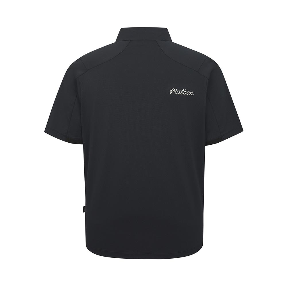 MALBON GOLF One-Point Summer Polo Shirt Black (Man)