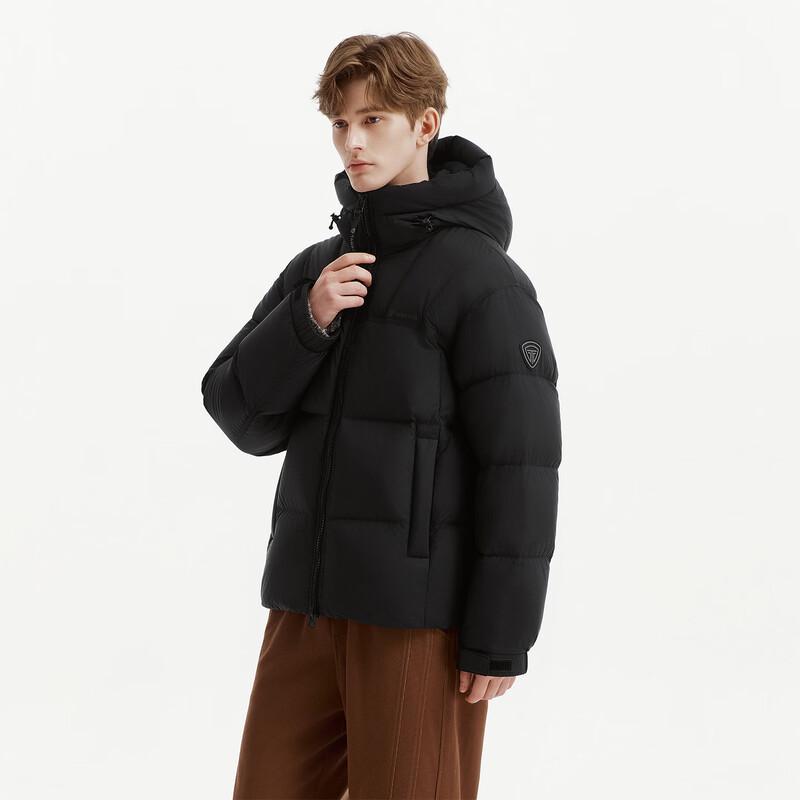 Tanboer Men's Short Puffer Hooded Down Jacket