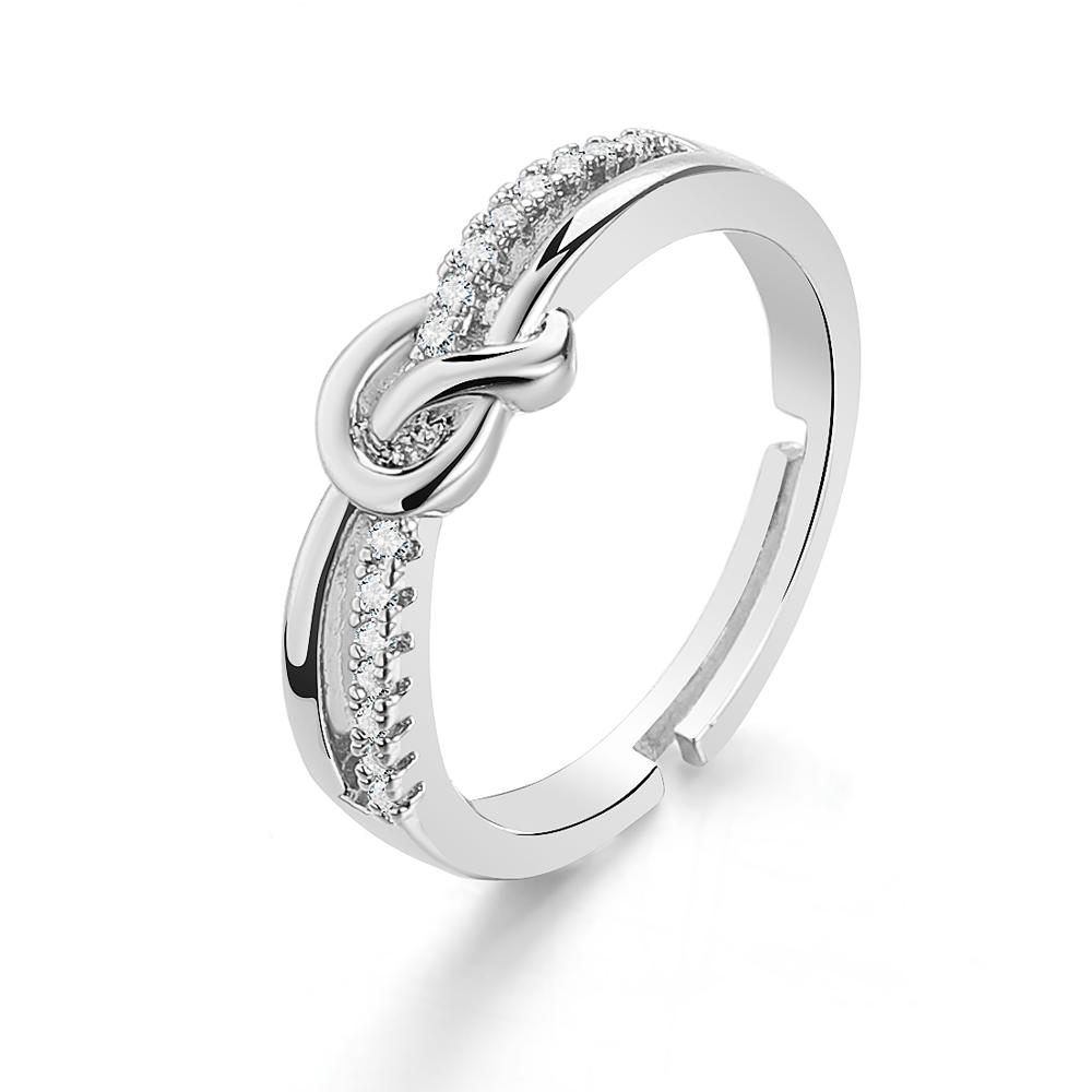 1999 New Fashion Girls Girlfriend Ring Open Ring Engraving Knot Ring Exquisite Jewelry Couple Set Ring