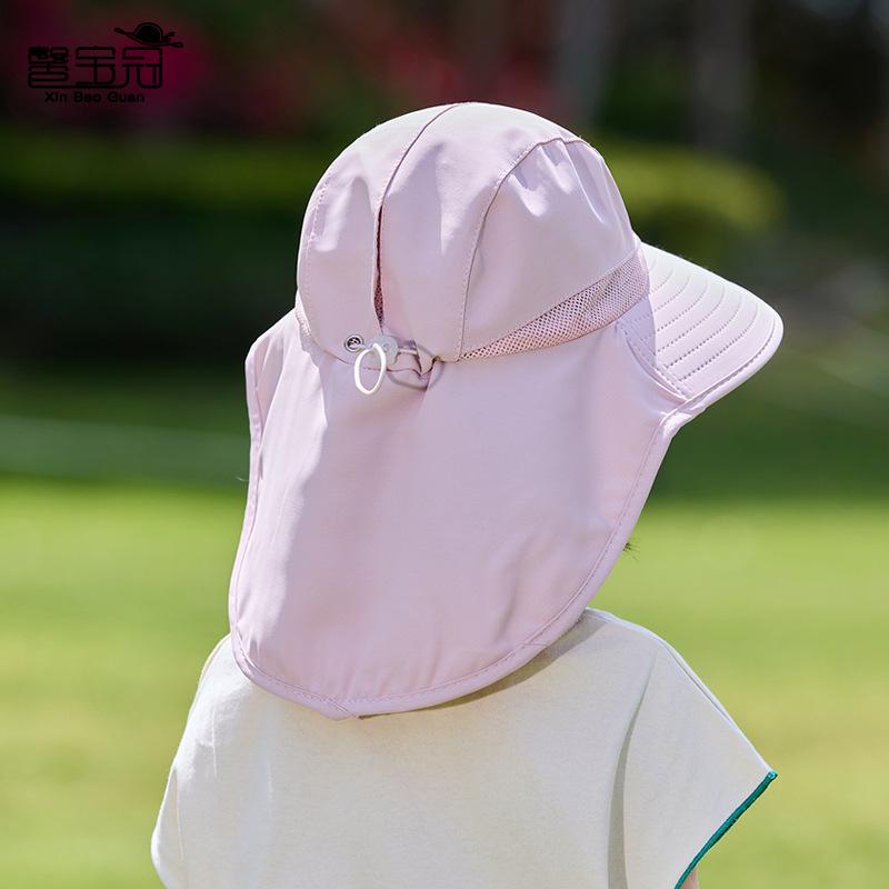 Children's hats boys and girls outdoors big eaves shawl neck protection sun hat summer breathable sun protection bucket hat