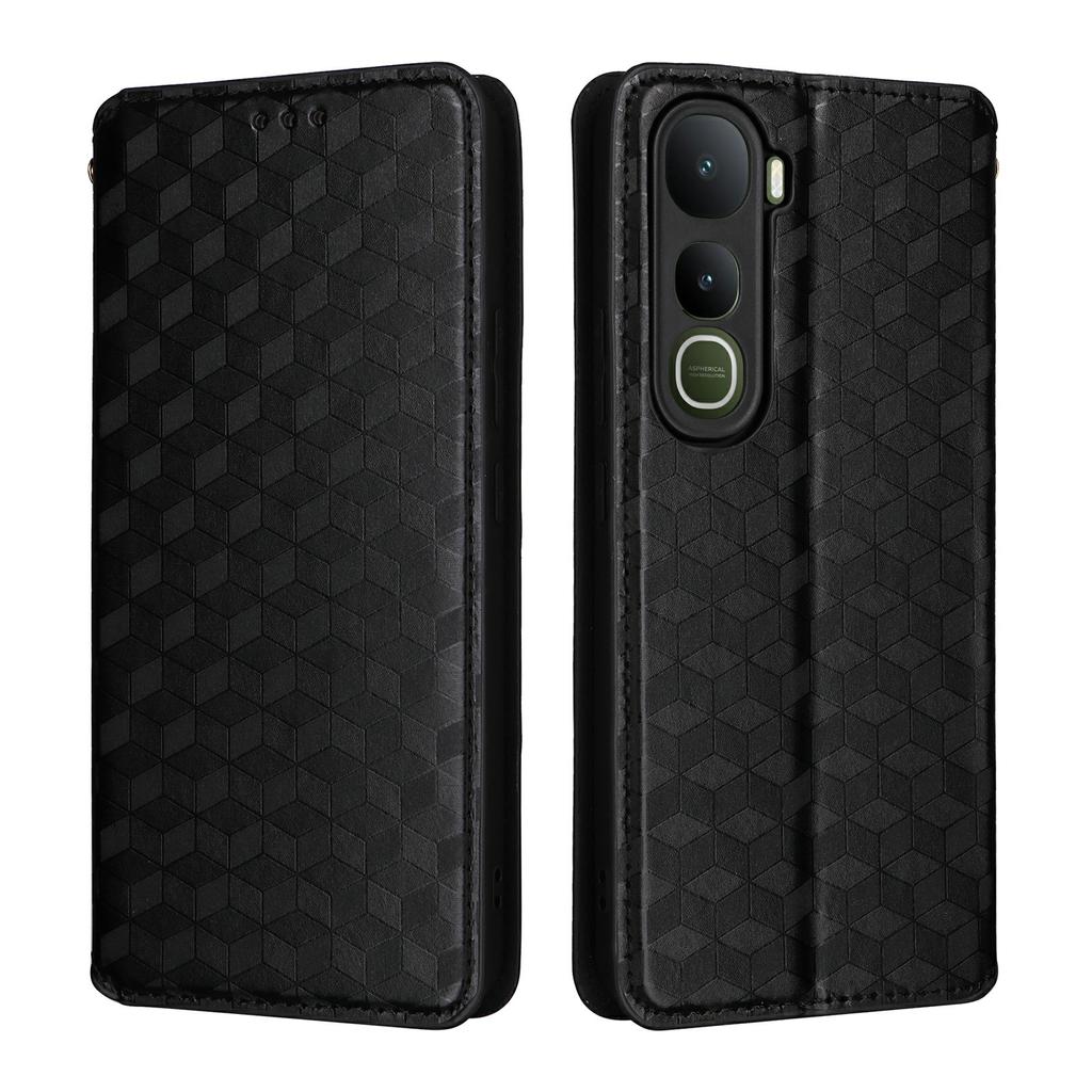 For Vivo Y400 5G/4G Case Wallet Rhombus Imprinted Leather Phone Cover