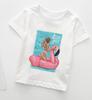 Summer Boys  Kids Fashion Girl Tshirts Casual Wear Lovely Cozy Boys T Shirt Round Neck Polyester Fabric Girls Clothes