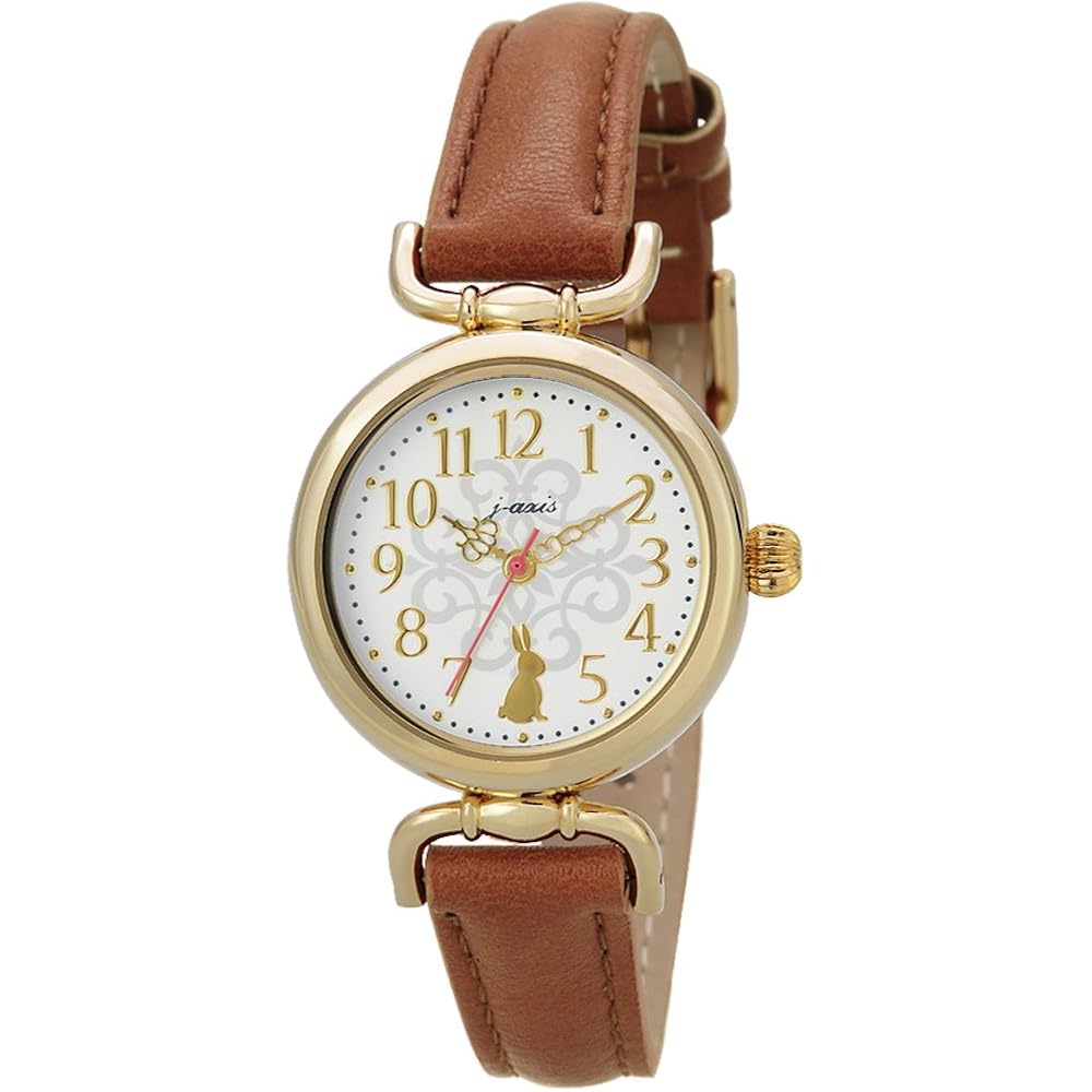 J-AXIS Watch, Animal Antique Watch, Rabbit, Student, Easy-to-Read, Animal Motif, Retro, HL194-BR,...