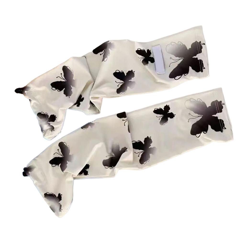 Butterfly Pattern Arm Sleeves Arm Guard for Women Breathable Ice Silk Design Comfortable Driving