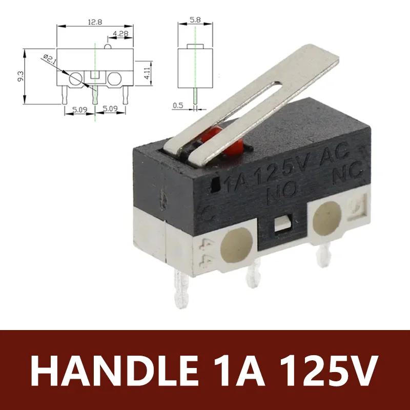 20PCS 3 Pins Mini Micro Limit Switch C NO NC PCB Terminals SPDT Roller Arc Lever Snap Action Push Micro Mouse Switches 1A 125V