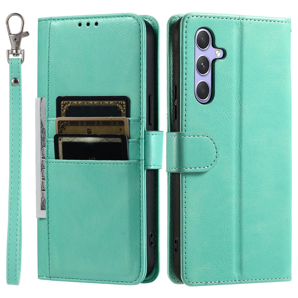 013 Style For Samsung Galaxy A36 5G Case PU Leather Anti-Fall Phone Cover with 6 Card Slots