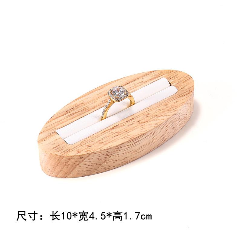 Ring Jewelry Display Tray Solid Wood Oval Pair Ring Jewelry Rack Counter Jewelry Display Props Jewelry Boxes and Packing