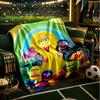 Colorful Sesame Muppets Together Throws Blanket Flannel Blankets Plush for Couch Bed Gifts for Men Women Travel picnic blanket Christmas fan gifts