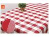 Plaid Cotton Linen Tablecloth and Cushion Fabric Set