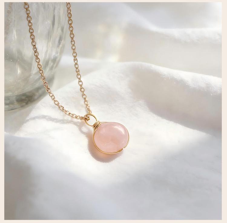 Nature Stone Crystal Healing Necklace for Women Stainless Steel Spiritual Stones, Emotional Balance Minimalist Jewelry