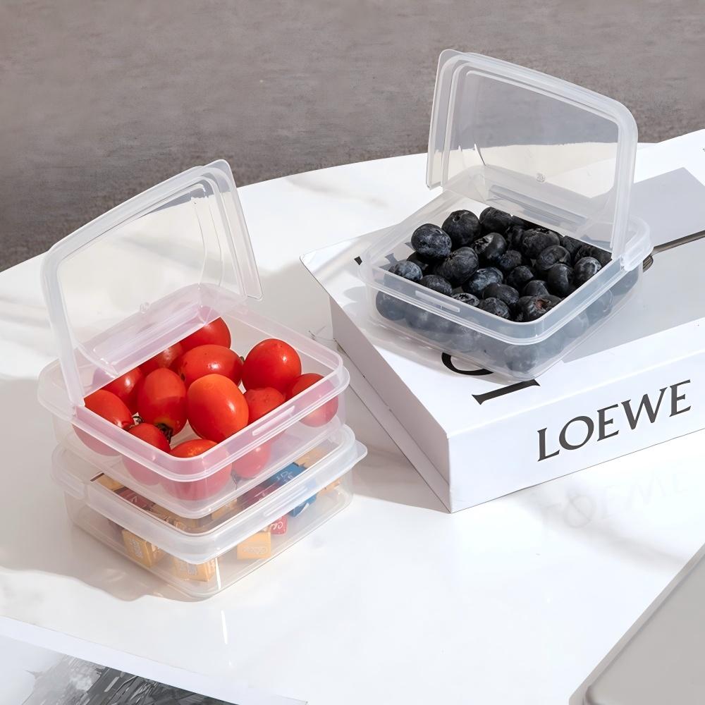 Kylskåp Förvaringslåda för Smör Ost, Frukt och Grönsaker, Förpackningslåda för Sås, Lämplig för Utflykt, Picknick, Transparent