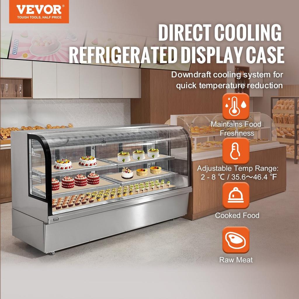 Refrigerated Display Case Bakery Display Fridge Case 32 Cu ft/901L 4-Tier