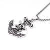 European and American Titanium Steel Pirate Ship Anchor Pendant Retro Crow Cross Skull Necklace Accessories