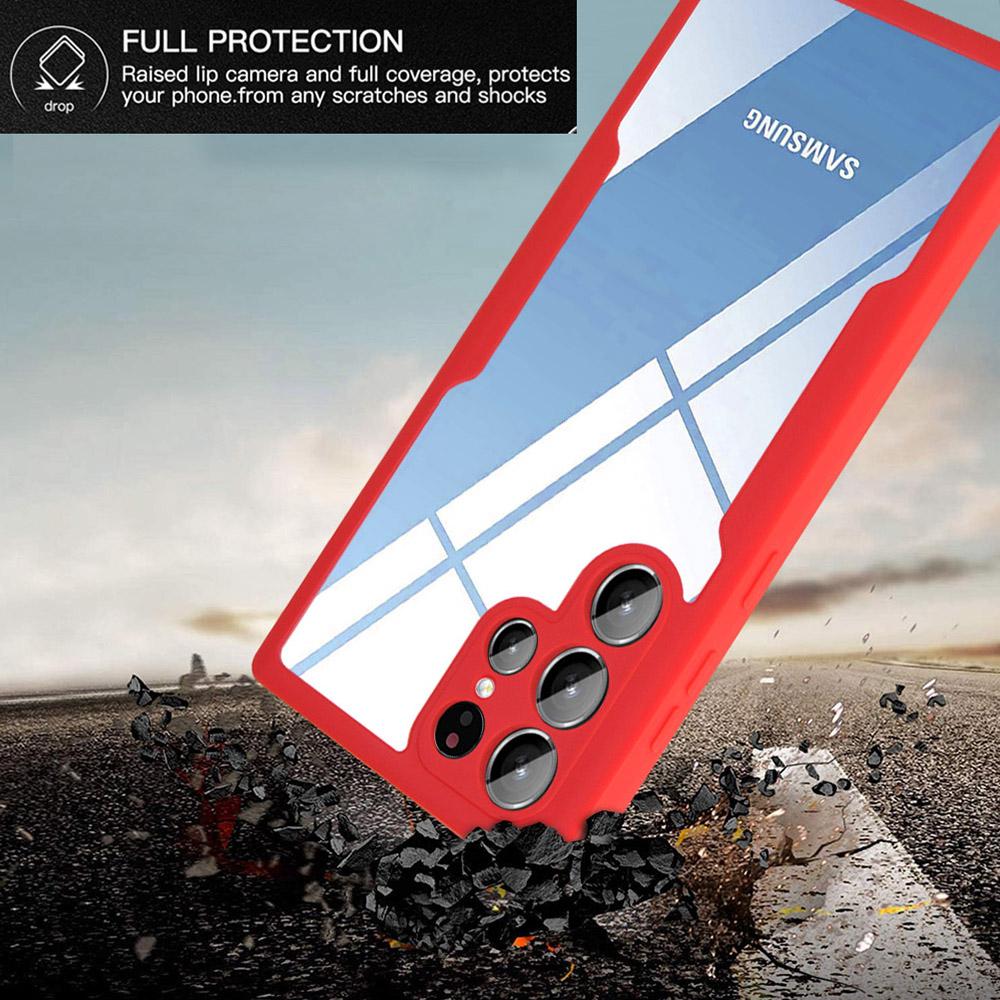 For Samsung Galaxy S23 Ultra Phone Case Camera Lens Protection Acrylic+TPU Phone Cover with PET Screen Film