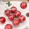 6pcs 8cm Painted Christmas Balls Ornament Plastic Christmas Tree Pendant  Home Xmas Decor