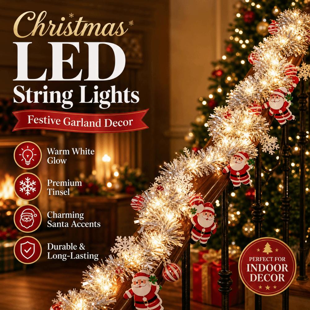 3/5.7m Christmas LED String Lights Santa Claus Xmas Tree Pendant  Christmas Decoration
