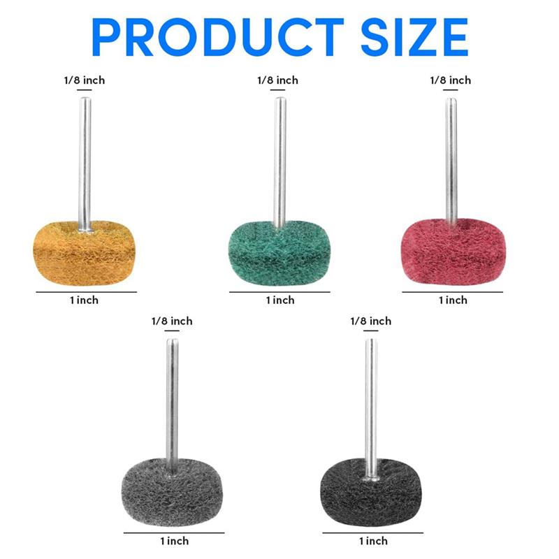 A03F-1 Inch Buffing Polishing Wheels, 100 PCS Abrasive Set For Rotary Tool Accessories-1/8 Shank