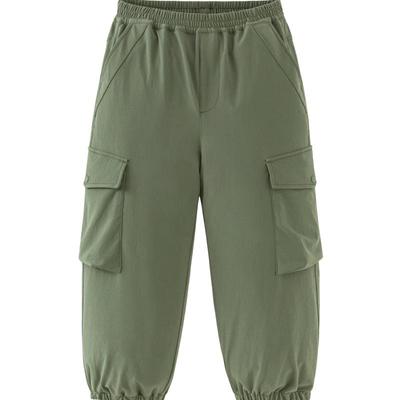Minibala Kids' Spring/Autumn Straight-Leg Casual Cargo Pants