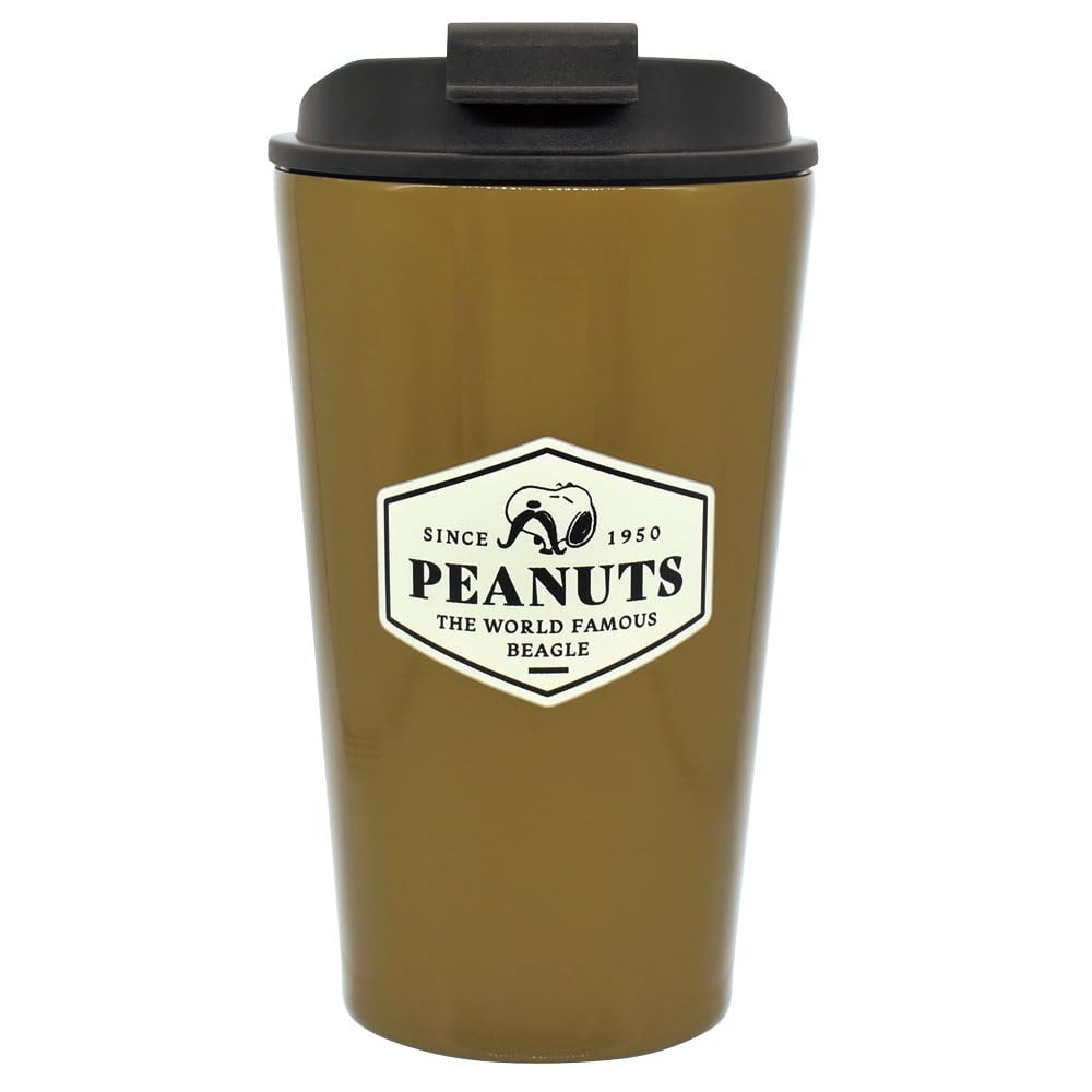 

Onishi Ken Seihan PEANUTS Stainless Steel Tumbler with Lid, Mustache, BR, Size Approx. 8.7, H15.7, PK-2802