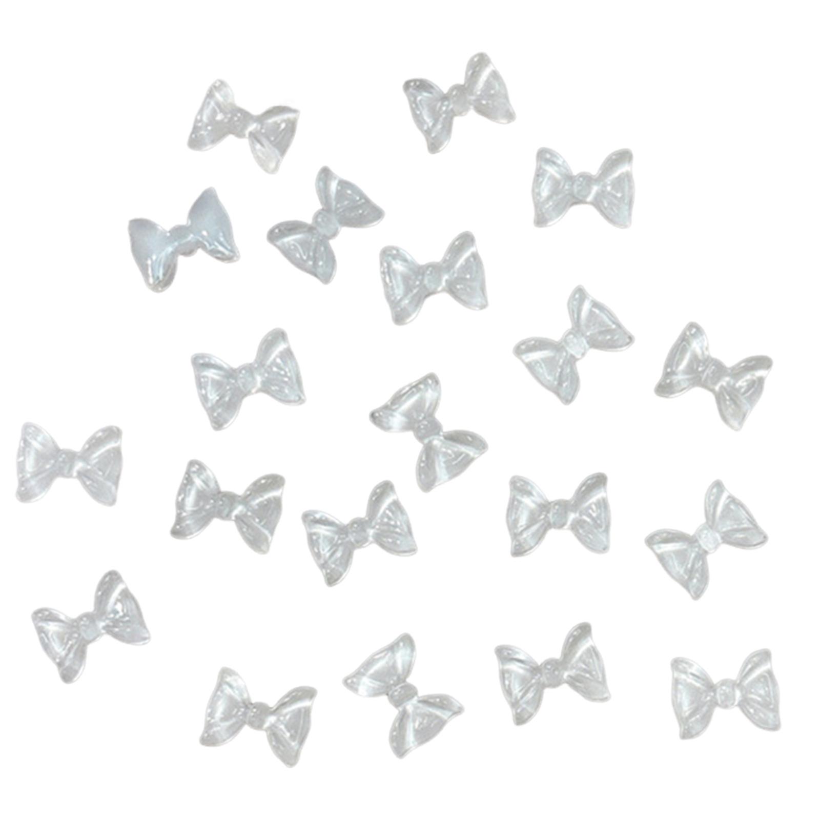 

50 шт./набор 3D-бант для ногтей, подвески-бантики из сладкой смолы, подвески-бантики для ногтей, сделай сам, принадлежности для ногтей, украшения для вечеринки, свадьбы белый