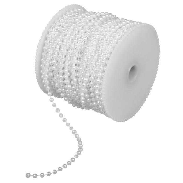 Chaîne de décoration, 4 mm, blanc, bobine de 30 m {couleur}