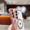 For Samsung Galaxy S24 Magnetic Case Aesthetic Love Heart Pattern TPU Phone Cover