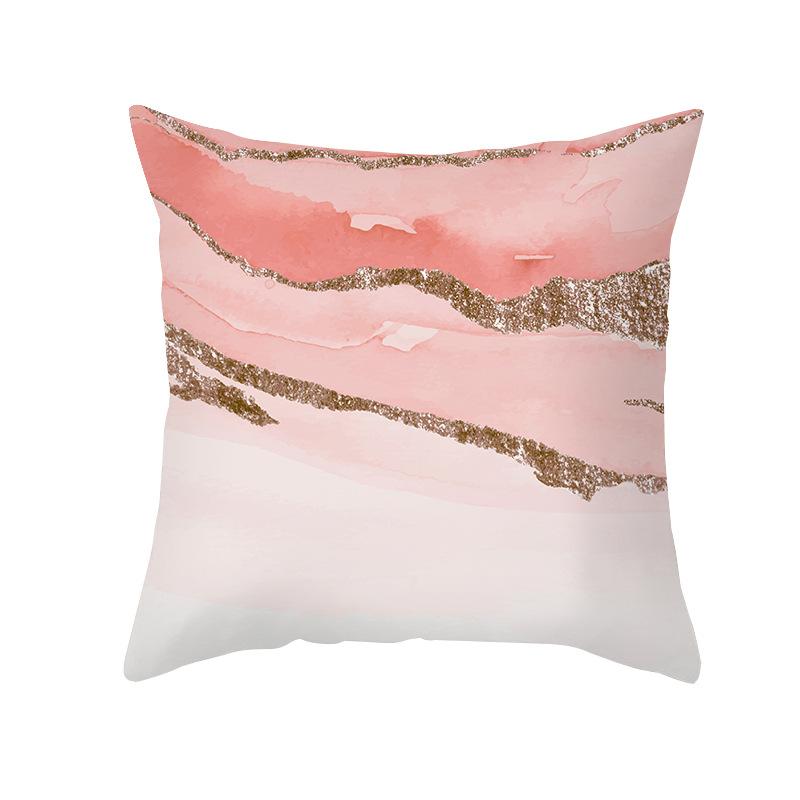 Pfirsichhaut Bedruckter Kissenbezug Rosa Ins Wind Blumen und Blätter Wohnzimmer Zuhause Kissenbezug Kissenbezug