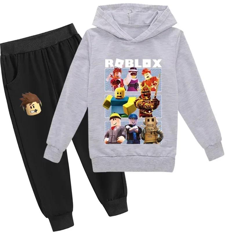 2025 Neuer Cartoon-Spiel-Print Kinder Hoodie+Hose Anzug 2-teilige Sets Frühling Herbst Kinder Jungen Mädchen Mode Kleidung Street Sportanzug