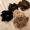 1-4 Stück Damen Vintage Samt Haargummis, Einfarbige Haarschleifen, Elastische Pferdeschwanzhalter, Modische Haaraccessoires
