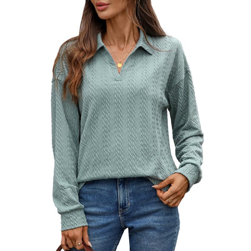 2025 Autumn and Winter New Solid Color Hoodie Loose Collar Long Sleeve Top for Women