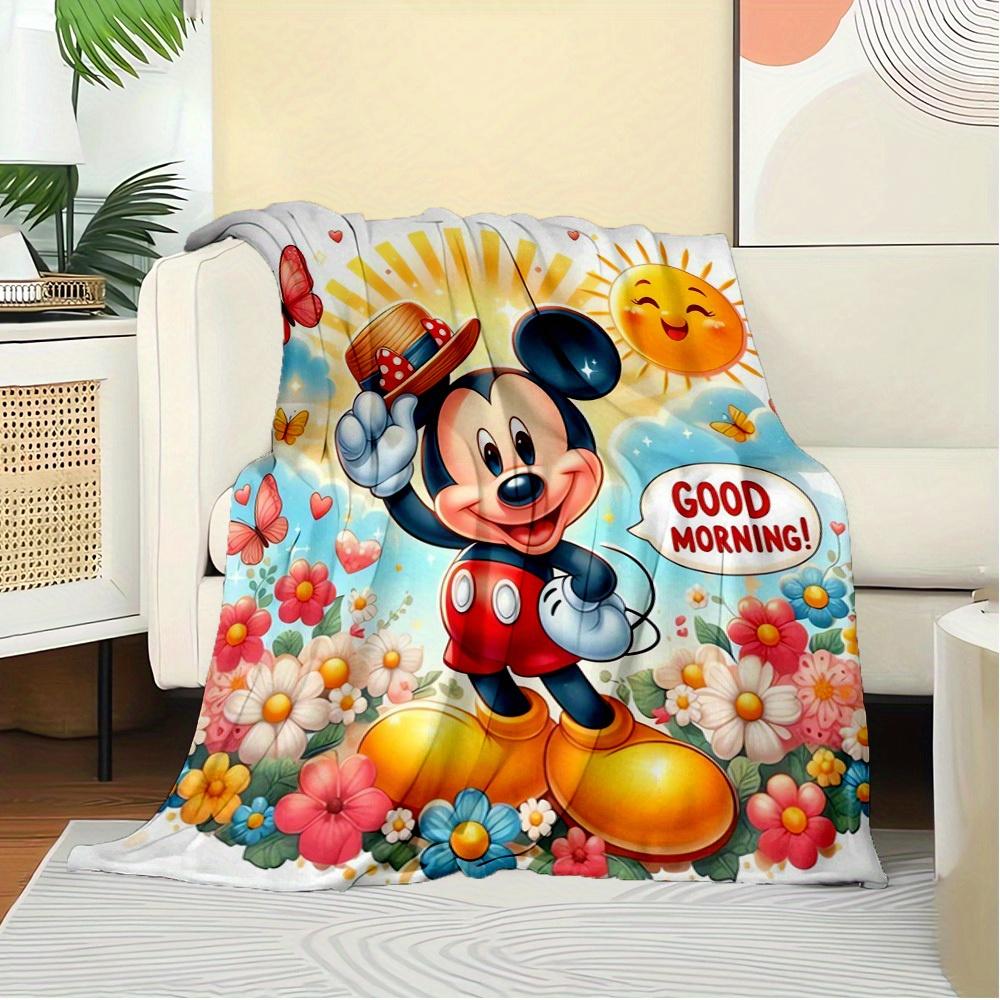 1pc Flannel Cartoon Mickey Pattern Throw Blanket for Room Decor, Soft and Comfortable, Great Gift, Must-Have for Home