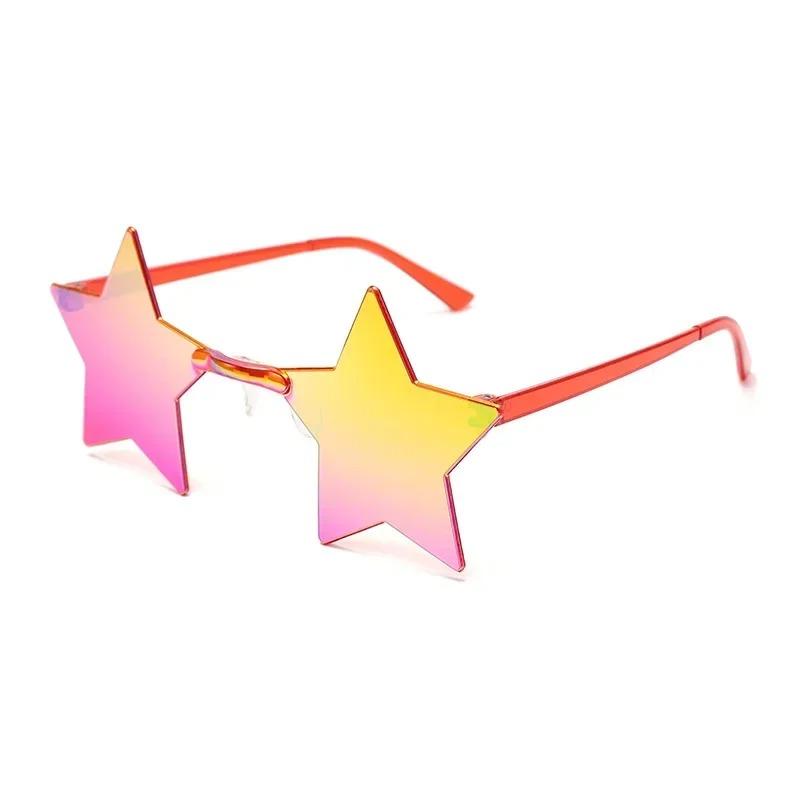 1Pc Star Shaped Solid Color Cosplay Glasses Cool Disco Eyewear For Women Men Fashion Pentagram Sunglasses