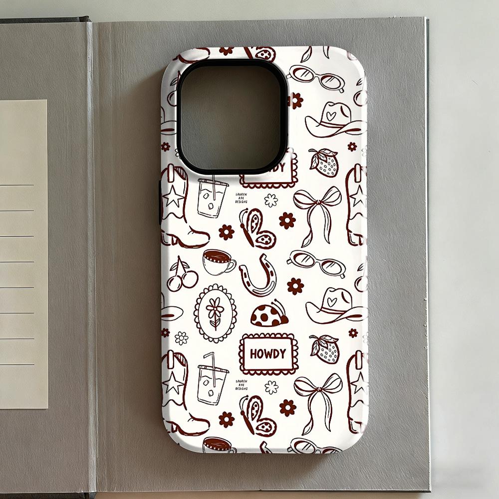 

Clmj Cute Cowboy Hat Phone Case For Samsung Galaxy A56 A36 A26 S26 S25 S24 S23 S20FE Ultra 4G 5G Luxury Double-layer Back Cover Samsung A16