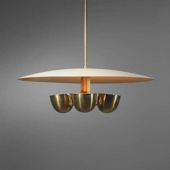 Mid Century Italian Sputnik Chandelier 1950s Modern Raw Brass 4-Light Pendant Ceiling Fixture Kalmar Italian Dining Modern Brass Chandelier