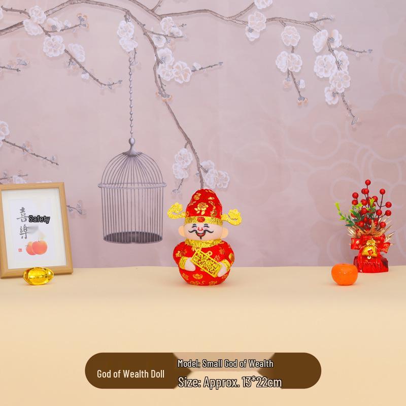 Spring Festival God of Wealth Figure: New Year Decoration Doll & Window Ornament
