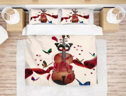 Comforter Violin Bedding Set Decoration Gift Suitable For Children Boys Girls And Adults Warm Soft Comfortable And Breathable