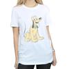 Disney Damen/Damen Pluto Sitzendes Baumwoll-Boyfriend-T-Shirt