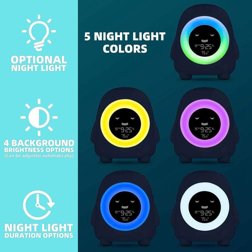 Kids Alarm Clock, Alarm Clock For Kids, Ready To Wake Up Sleep Trainer, Colorful Night Light, Nap Timer
